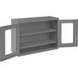 Wall-Mountable Storage Cabinet with Clearview Doors, 26-15/16" H x 35-7/8" W x 13-11/16" D, 2 Shelves, Steel, Grey