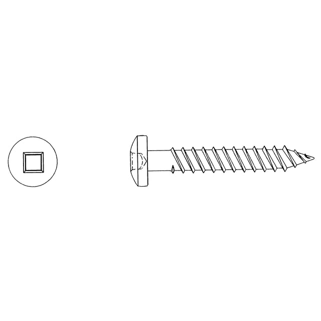 Round Head Wood Screws, #10 x 3" L, Zinc Plated