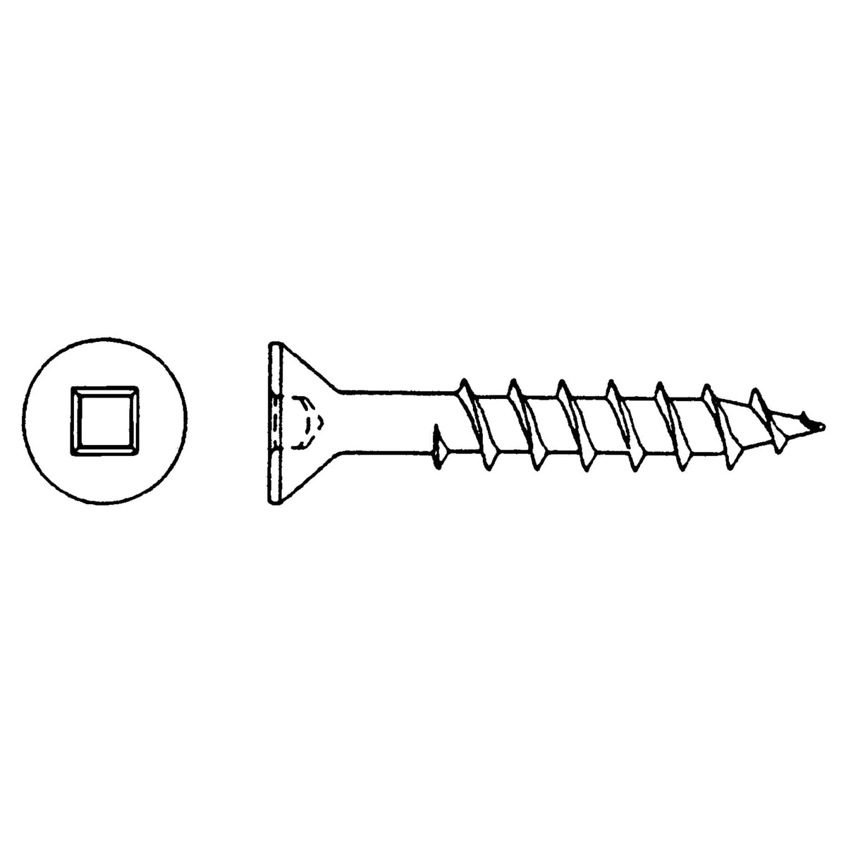 Flat Head Wood Screws , #6 x 2-1/2" L, Zinc Plated