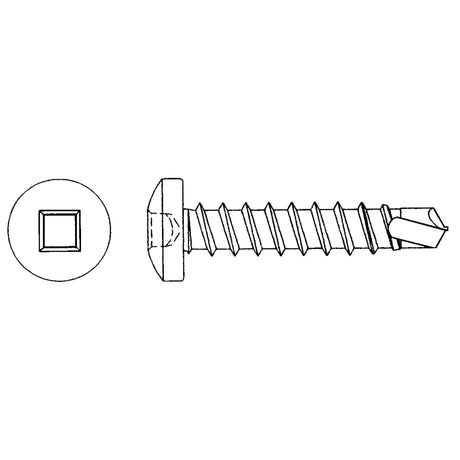 Self Drill Pan Head Screws, #8 x 1-1/2" L, Zinc Plated
