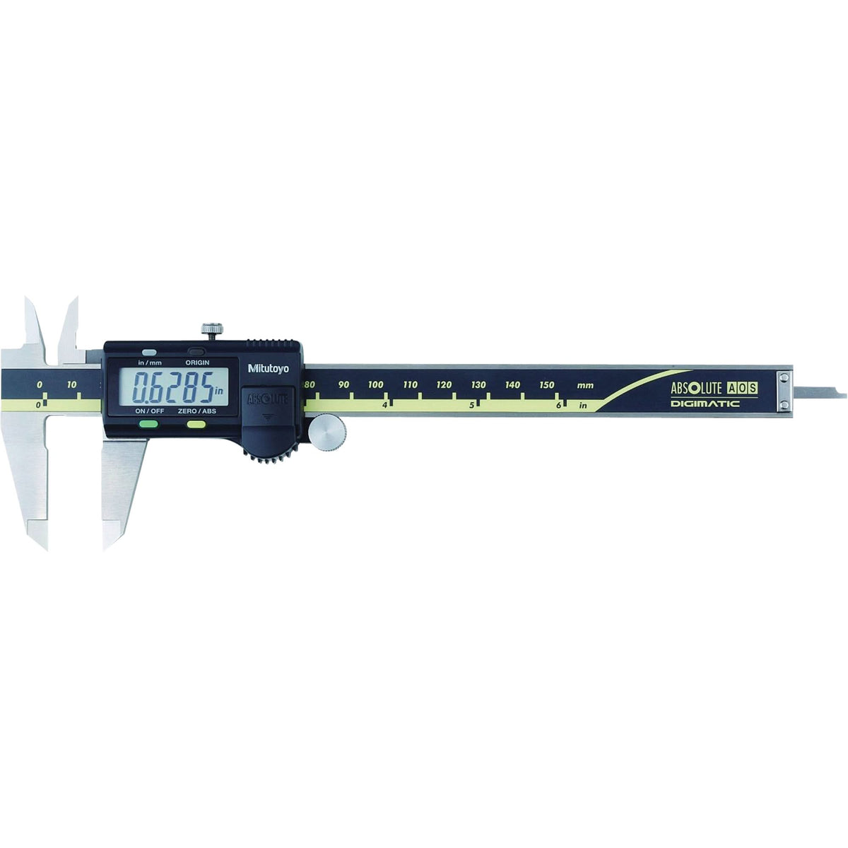 ABS Digimatic Caliper, 0.0005" (0.01 mm) Resolution, 0" - 6" (0 mm - 152 mm) Range