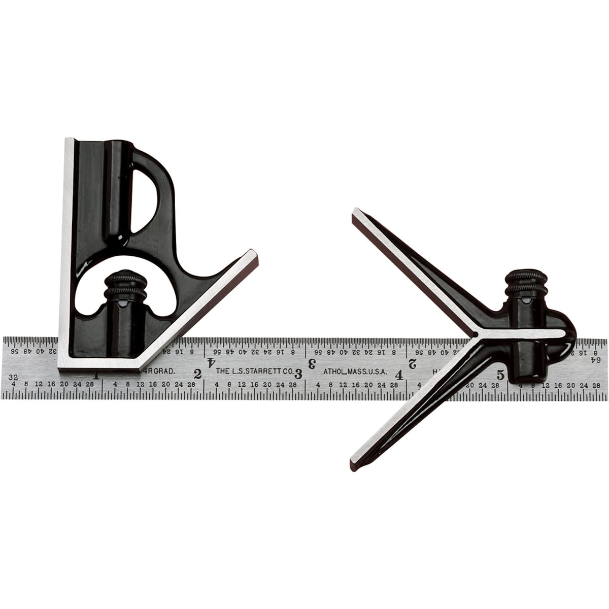 Junior Combination Squares, 6" L, Steel, Plain