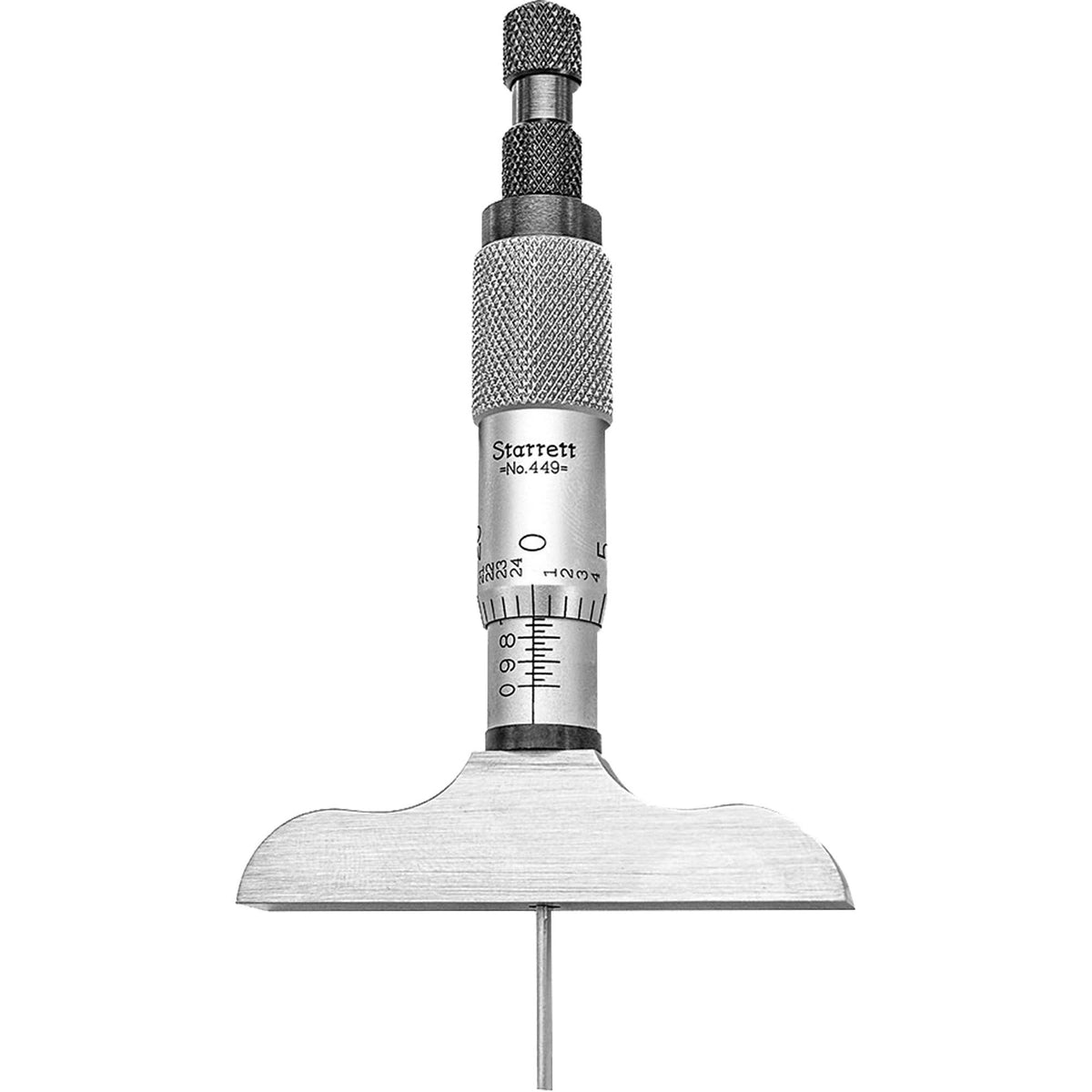 449 Series Depth Micrometer with Non-Rotating Blade, Without Ratchet Stop, 0" - 3"