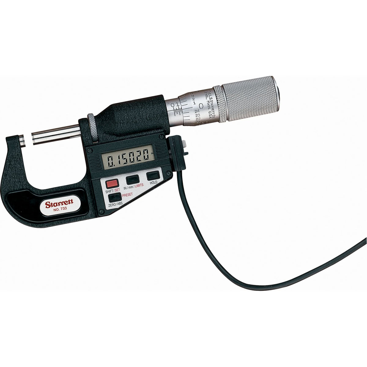 Electronic Digital Micrometers (with Output) - No. 733 Series, 12.99" - 13.98" (330 - 355 mm) Range, 0.0001" (0.00254 mm) Resolution