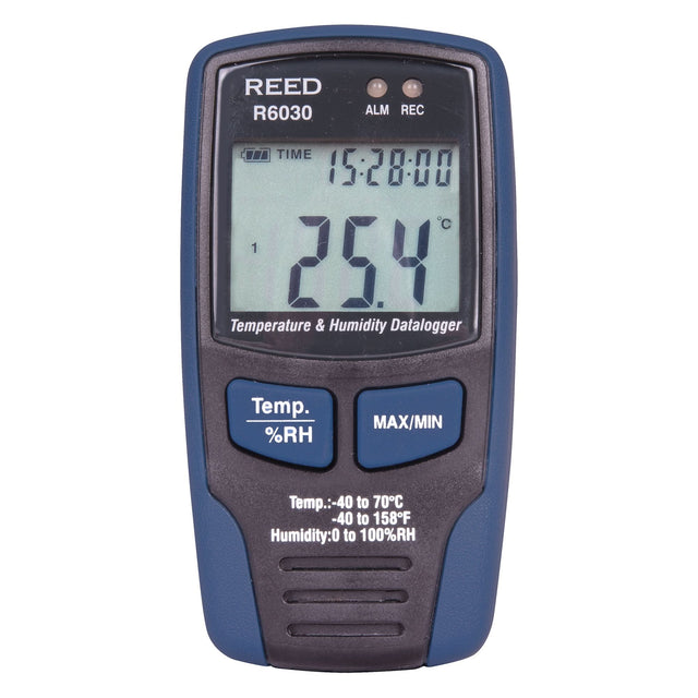 Temp/RH Data Logger with ISO Certificate, 40°C to 70°C (-40°F to 158°F)