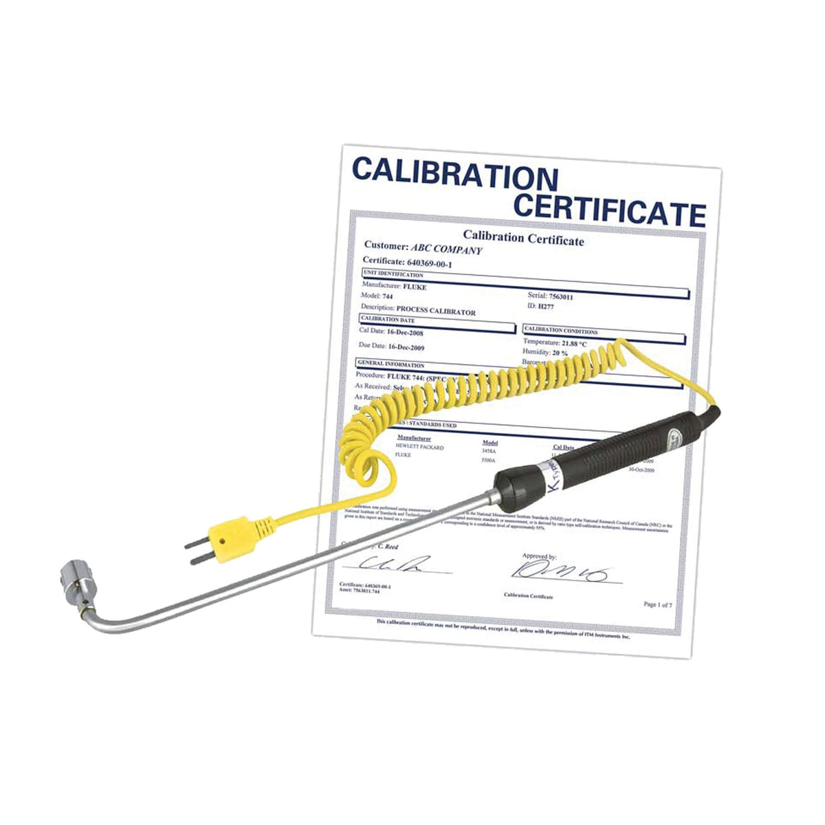 Right Angle Thermocouple Surface Probe (includes ISO Certificate), 500 °C (932°F) Max. Temp.