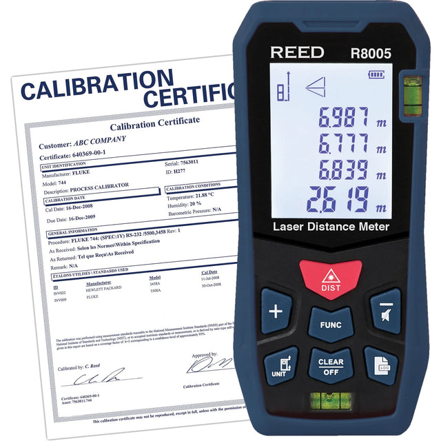 Laser Distance Meter with ISO Certificate, 0' - 164' (0 m - 50 m) Range, Digital (Electronic)