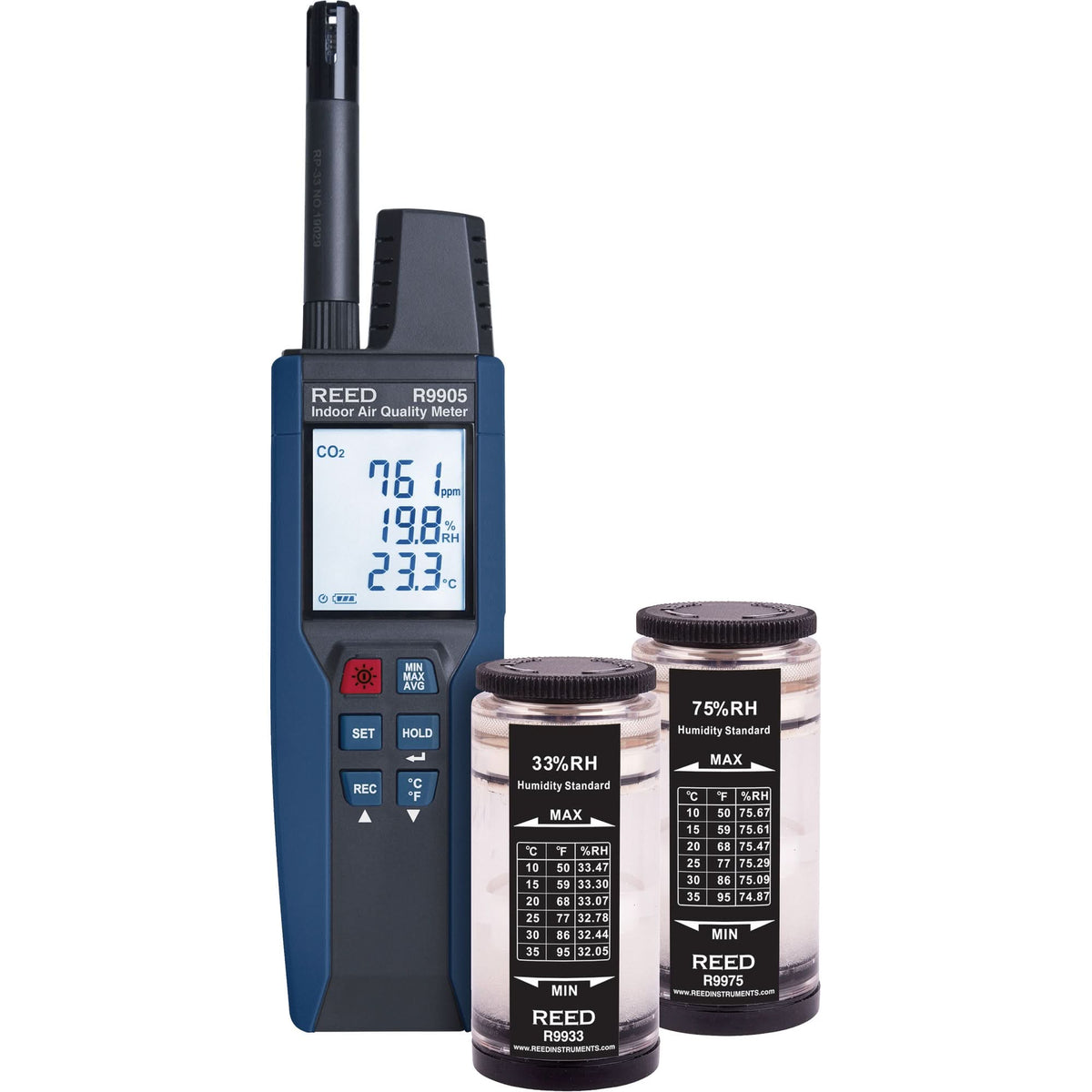 Data Logging Indoor Air Quality Meter with Humidity Calibration Standards