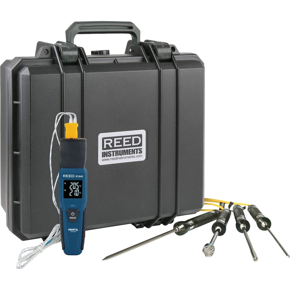 R1640 Smart Series Thermocouple Thermometer with Type-K Thermocouple Probes, Contact, Digital, 32-122°F (0-50°C)