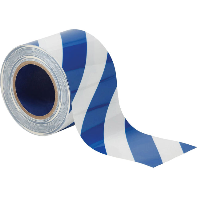 ToughStripe® Floor Marking Tape, 4" x 100', Polyester, Blue and White