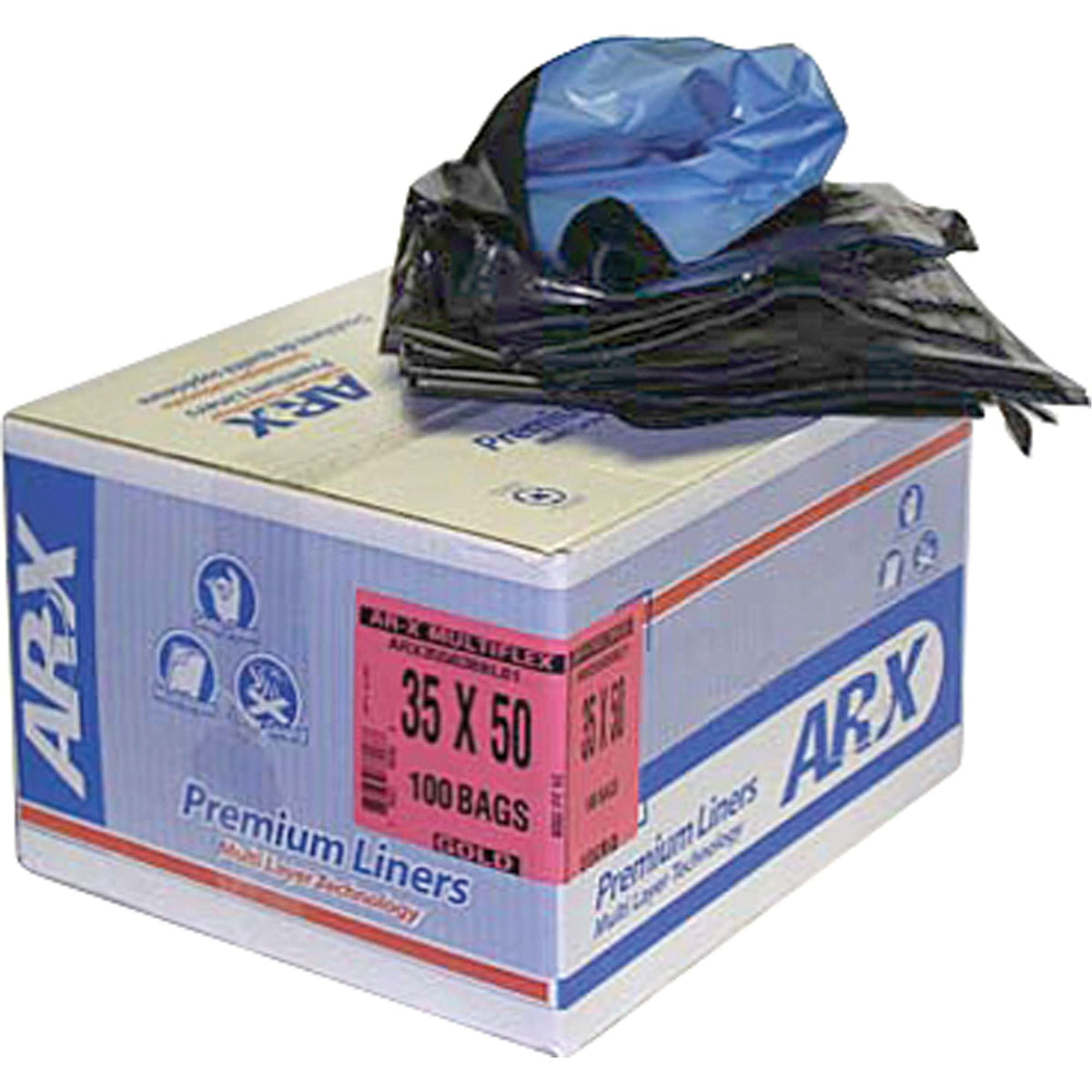Premium Liners, 2X Strong, 26" W x 36" L, Black, 75.7 L (20 Gal.) Capacity