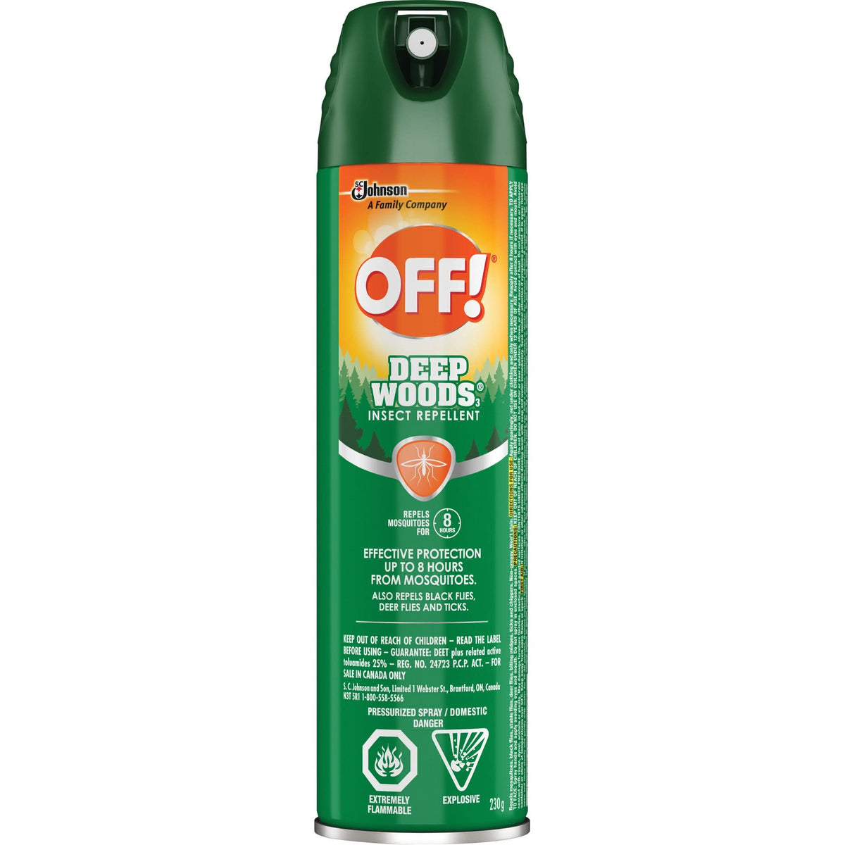 OFF! Deep Woods® Insect Repellent, 25% DEET, Aerosol, 230 g