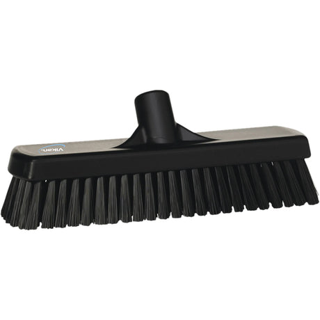 Deck & Wall Scrub Broom, Stiff Bristles, 12", Polyester, Black