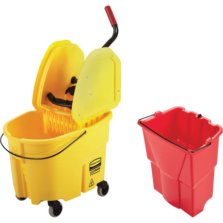 WaveBrake® Mop Bucket & Wringer Combo Pack, Down Press, 8.75 US Gal.(35 Quart), Yellow