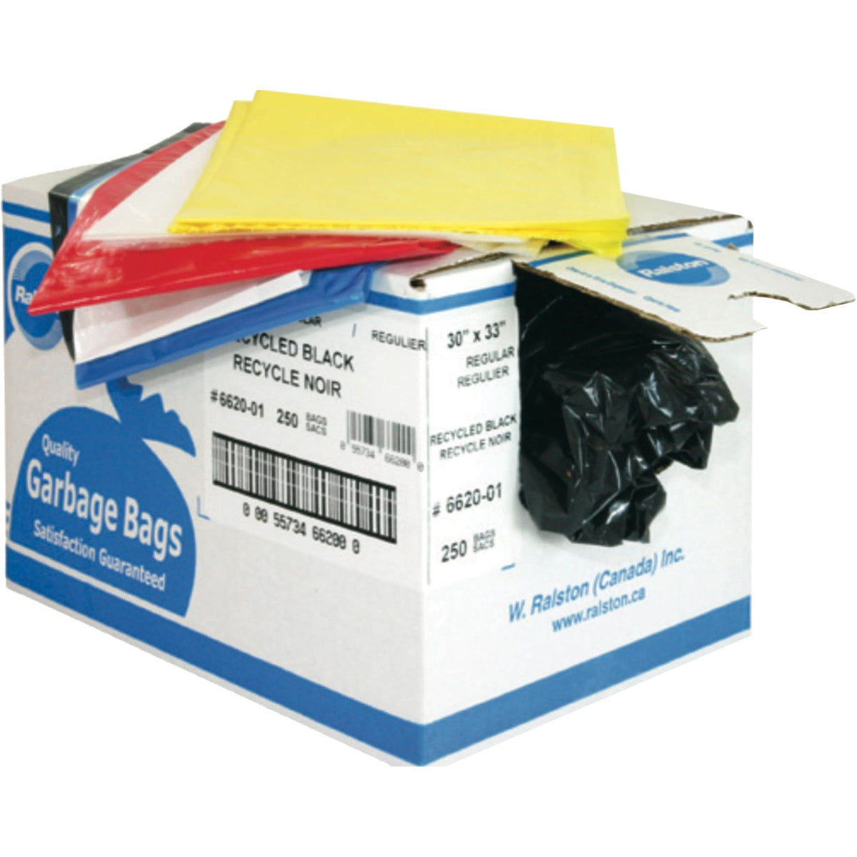 Industrial Garbage Bags, 3X Strong, 35" W x 50" L, 2.7 mils, Orange