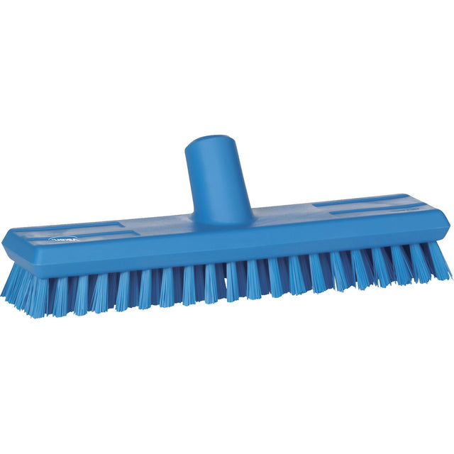 Water-Fed Deck Scrub Brush, X-Coarse Bristles, 10-3/4", Polyester, Blue