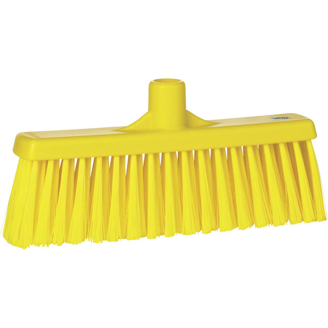 Upright Broom Head, Medium Bristles, 12", Polyester, Yellow