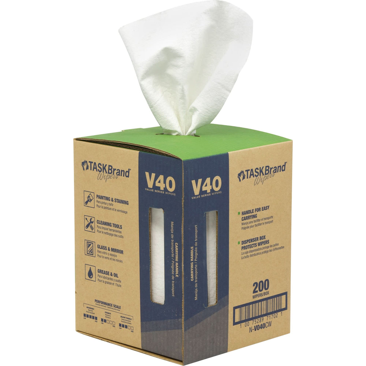 TaskBrand® V40 Value Series Wipers, All-Purpose, 12" L x 10" W