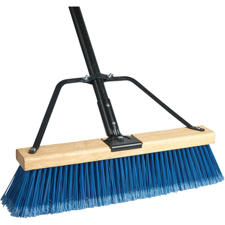 Ryno Push Broom with Braced Handle, 18", Fine, PVC Bristles