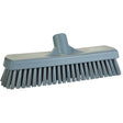 Deck & Wall Scrub Broom, Stiff Bristles, 12", Polyester, Grey