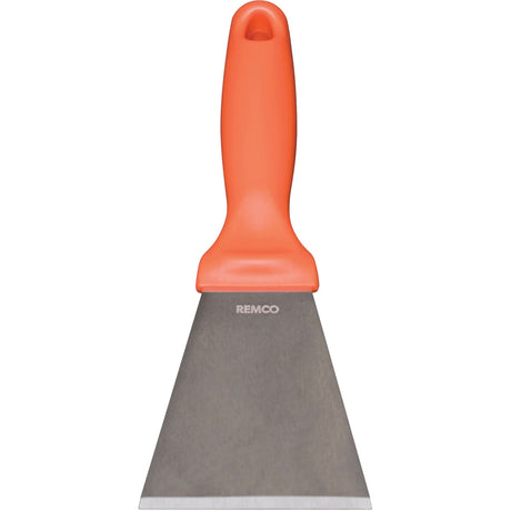 Large Stainless Steel Scraper, Orange, 3" W x 9" L