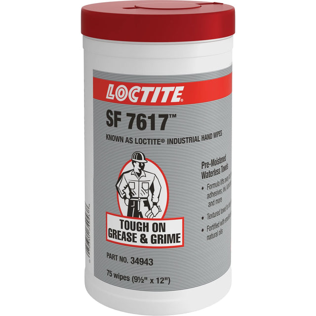 SF 7617™ Industrial Hand Wipes, 75 Wipes, 12" x 9-1/2"