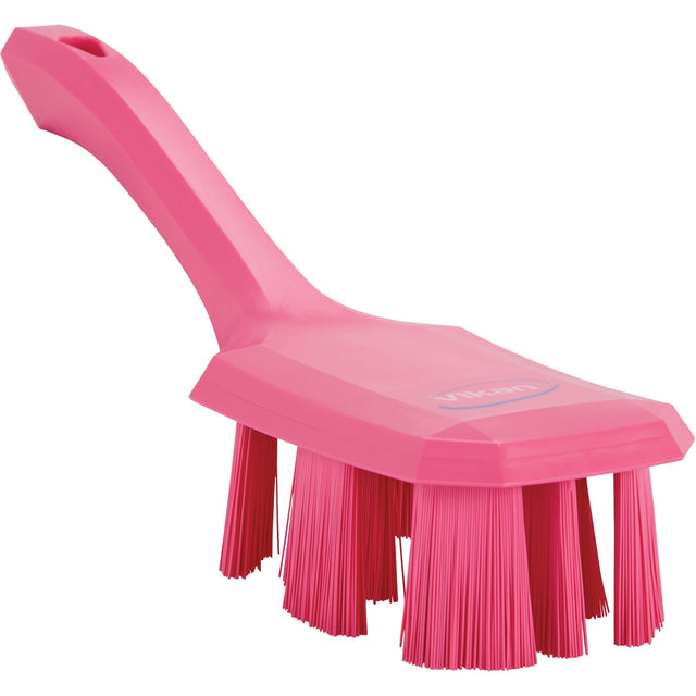 Short Handle UST Brush, Stiff Bristles, 10" Long, Pink