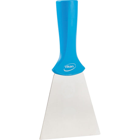 Handle-Mounted Stainless Steel Scraper, Blue, 4" W x 8" L