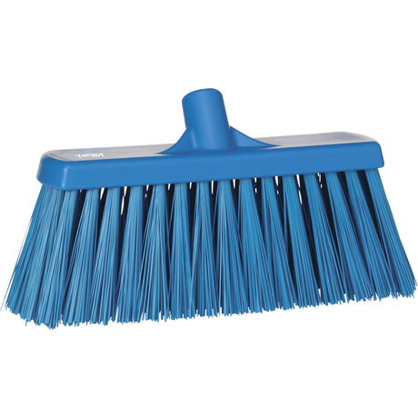 Heavy-Duty Push Broom, Stiff Bristles, 13", Polyester, Blue