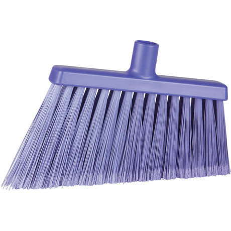 Angle Head Broom, Stiff/Split Bristles, 11-2/5", Polyester/Polypropylene/PVC/Synthetic, Purple