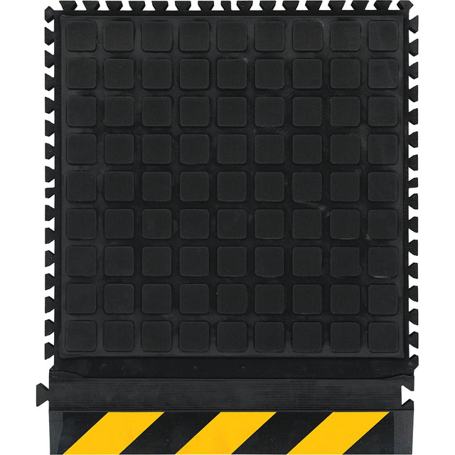 Hog Heaven III Comfort Modular Side Tile, Corrugated, 1-1/2' x 1-4/5' x 3/4", Black/Yellow, Nitrile
