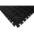 Hog Heaven III Drainable Modular Corner Tile, Corrugated, 3' x 3-1/3' x 3/4", Black, Nitrile