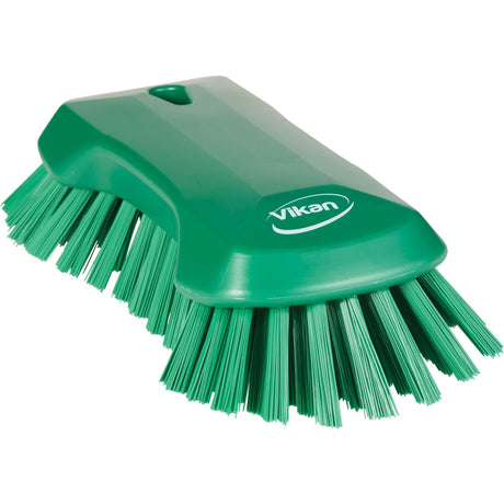 Hand Brush, Extra Stiff Bristles, 9-1/10" Long, Green