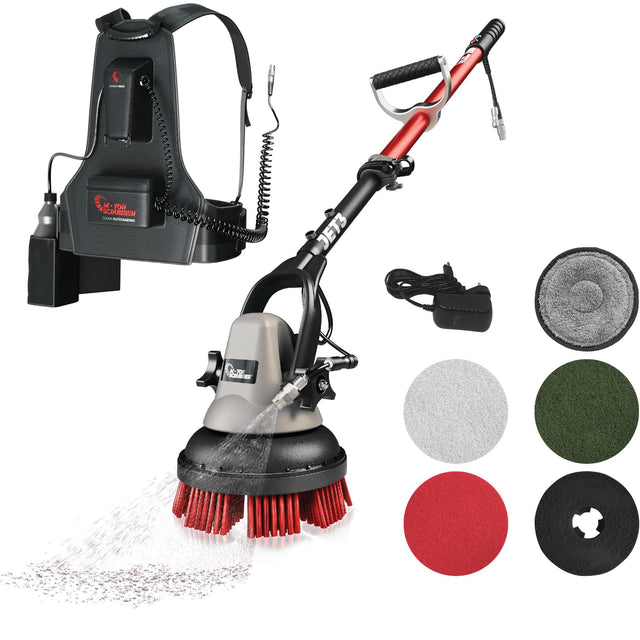 Portable Handheld Scrubber MSJET with Backpack, Polisher/Scrubber
