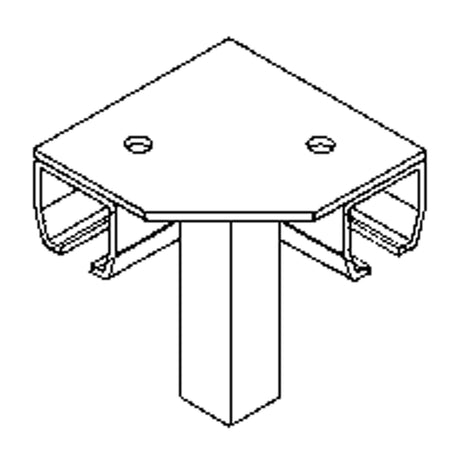 Floor Mount Curtain Partition 90° Corner Connector