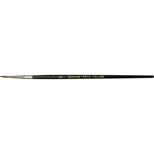 Black Pointed Bristle Artist Brush, 3.5 mm Brush Width, Camel Hair, Wood Handle