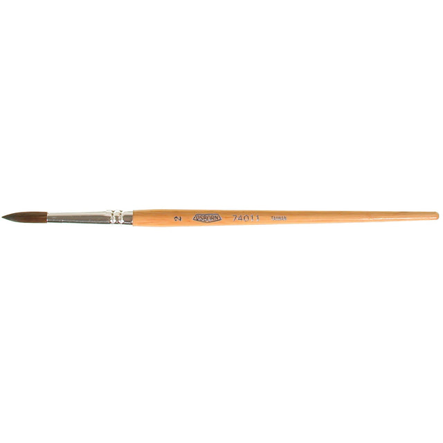Round Lettering Lacquering Paint Brush, 13/64" Brush Width, Camel Hair, Wood Handle
