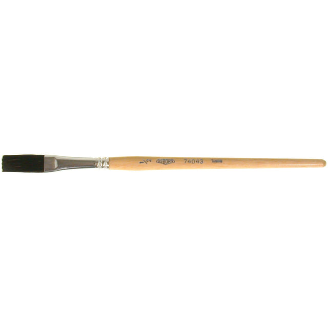 One Stroke Paint Brush, 1/2" Brush Width, Ox Hair, Wood Handle