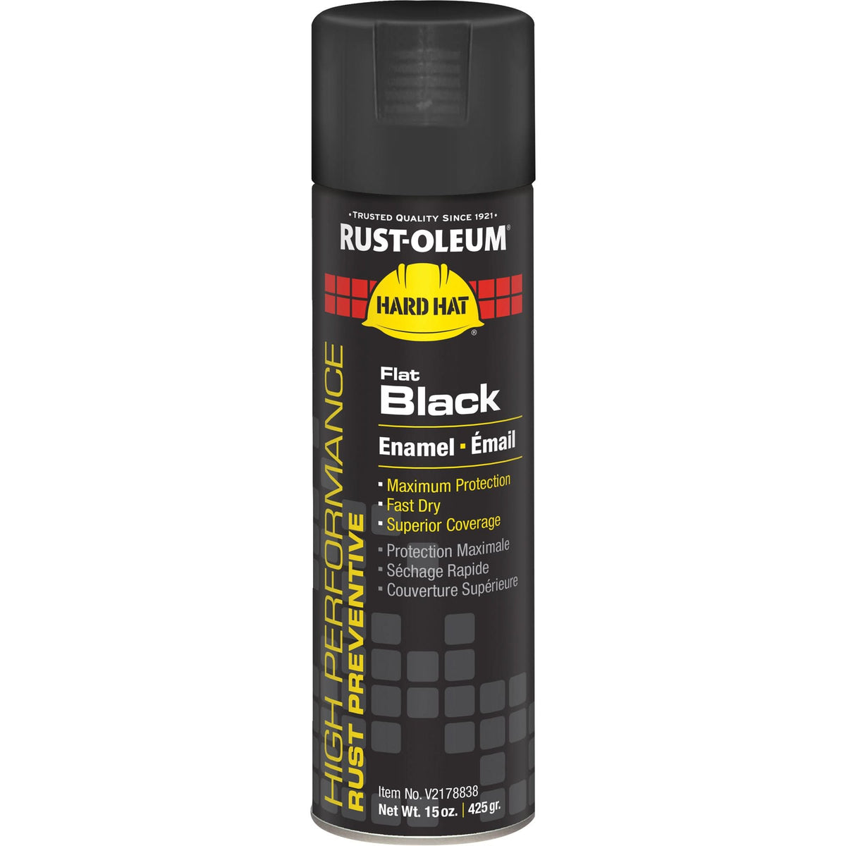 V2100 System Enamel Spray Paint, Flat Black, Flat, 15 oz., Aerosol Can