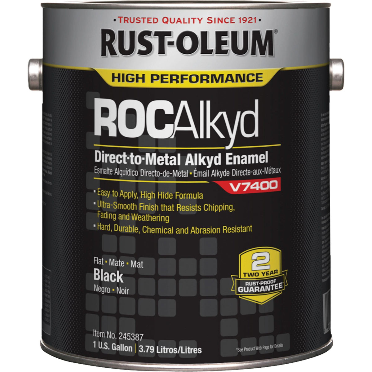 High-Performance V7400 System 340 VOC DTM Alkyd Enamel, Black, Flat, Gallon