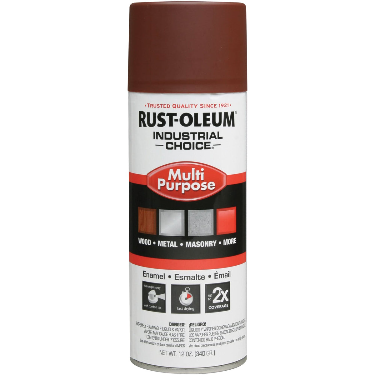 Enamel Spray Paint Primer, Red, Very Flat, 12 oz., Aerosol Can