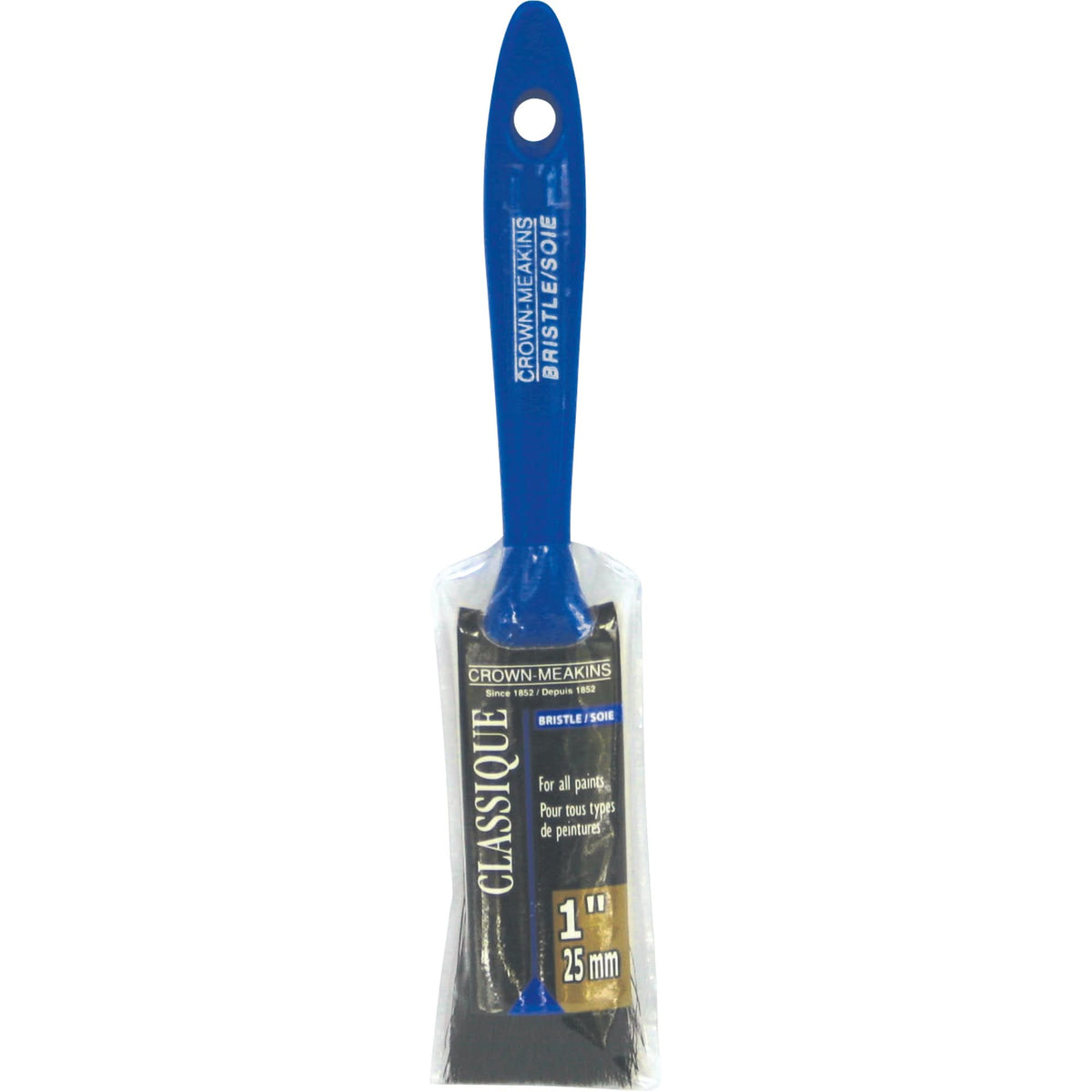 Classic Paint Brush, Bristle, Plastic Handle, 1" Width