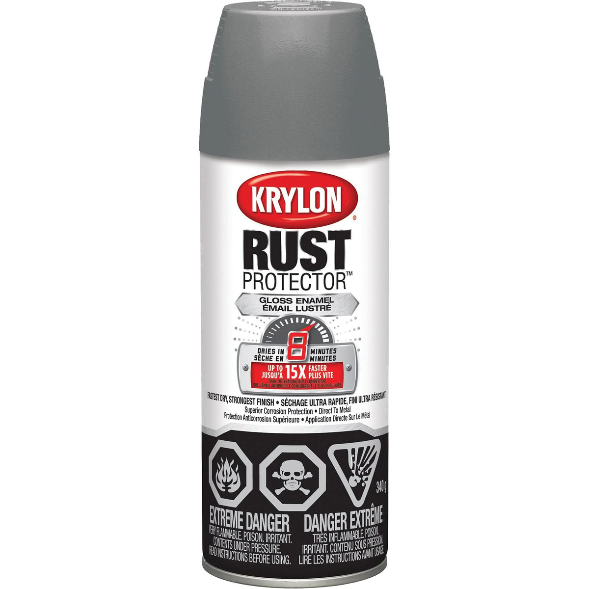 Rust Protector™ Primer, Grey, Very Flat, 340 g, Aerosol Can