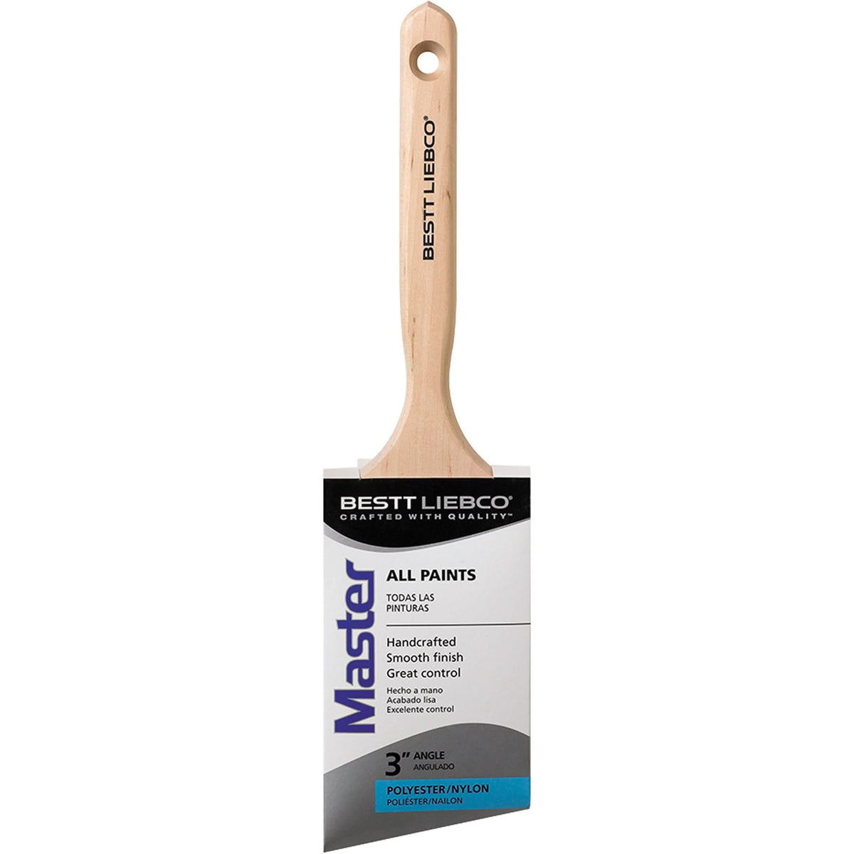 Angle Sash Brush, Poly/Nylon, Wood Handle, 3" Width