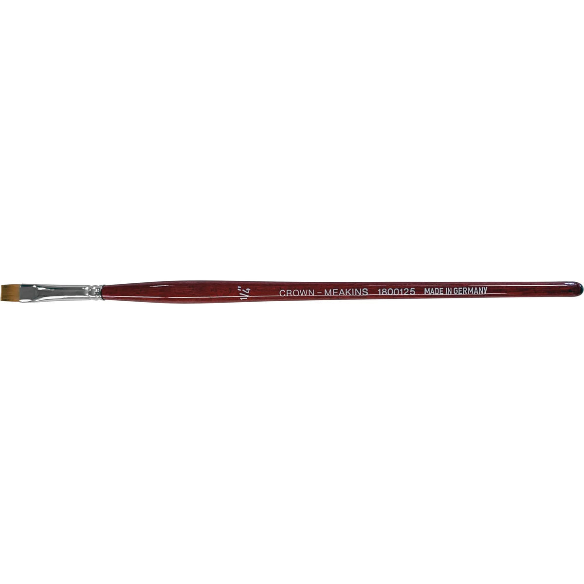 Flat Artist Brush, 1/4" Brush Width, Synthetic, Wood Handle