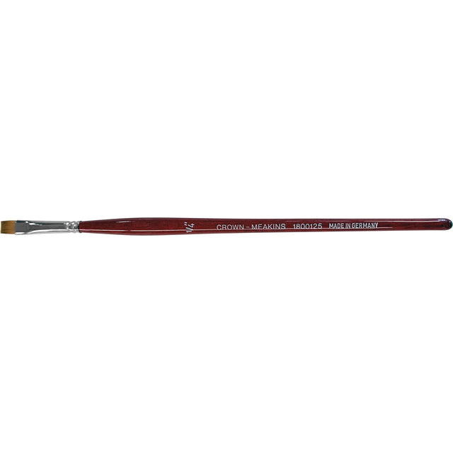 Flat Artist Brush, 1/4" Brush Width, Synthetic, Wood Handle