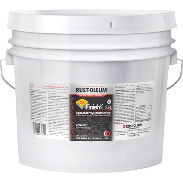 Concrete Saver® FinishKote 80 High Solids Polyaspartic Floor Coating Part B, Pail, Clear/Tint Base