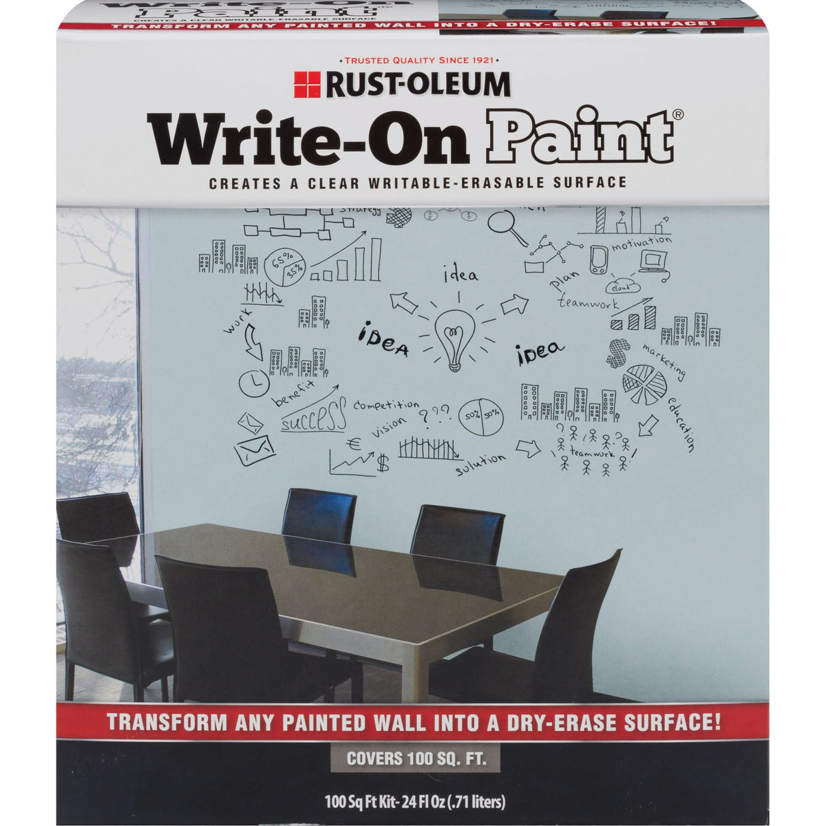 Write-On Paint® Dry-Erase Surface Paint, 710 ml, Kit, Clear