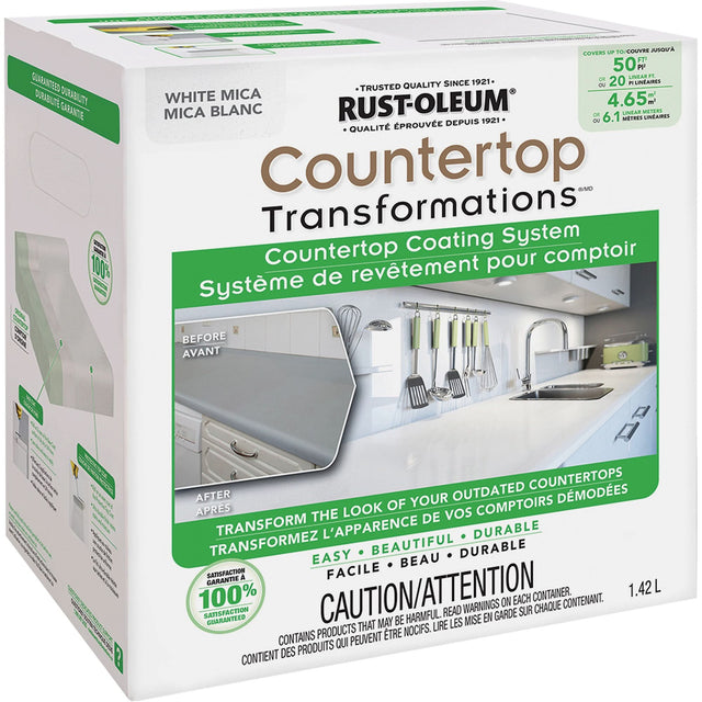 Countertop Transformations® Mica Countertop Coating System, 1.42 L, Kit, White Mica
