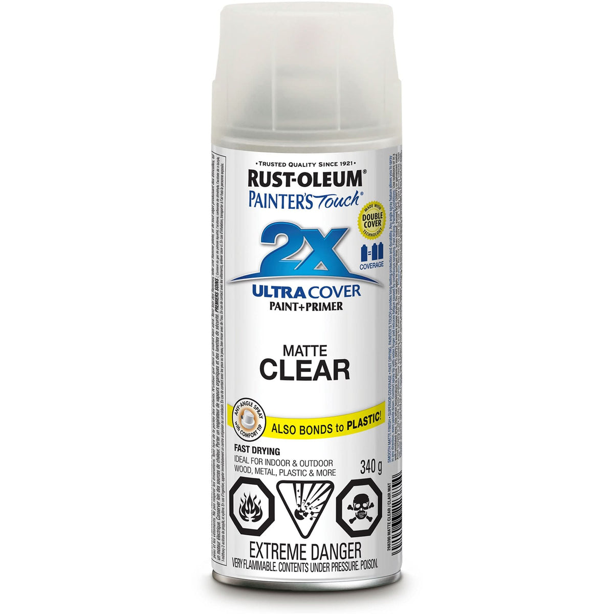 Painter's Touch® Ultra Cover Paint, Clear, Very Flat, Aerosol Can